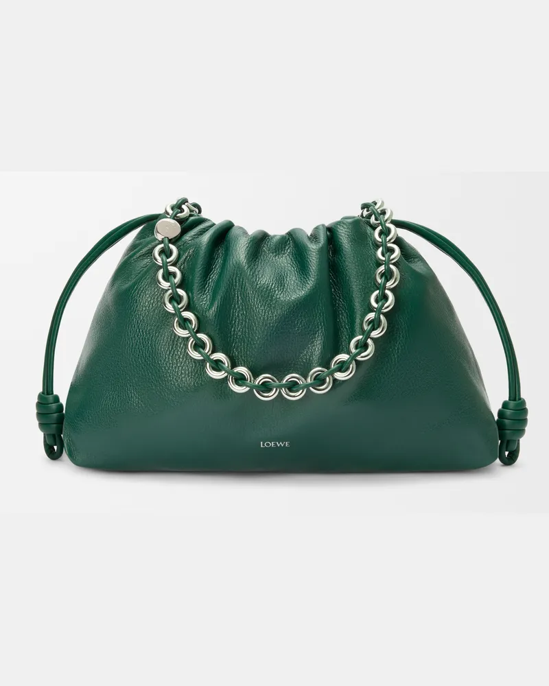 Loewe Large Flamenco Purse In Deerskin Mujer Evergreen