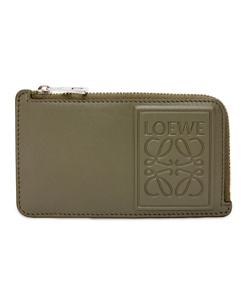 Loewe Luxury Coin cardholder in satin calfskin Khaki