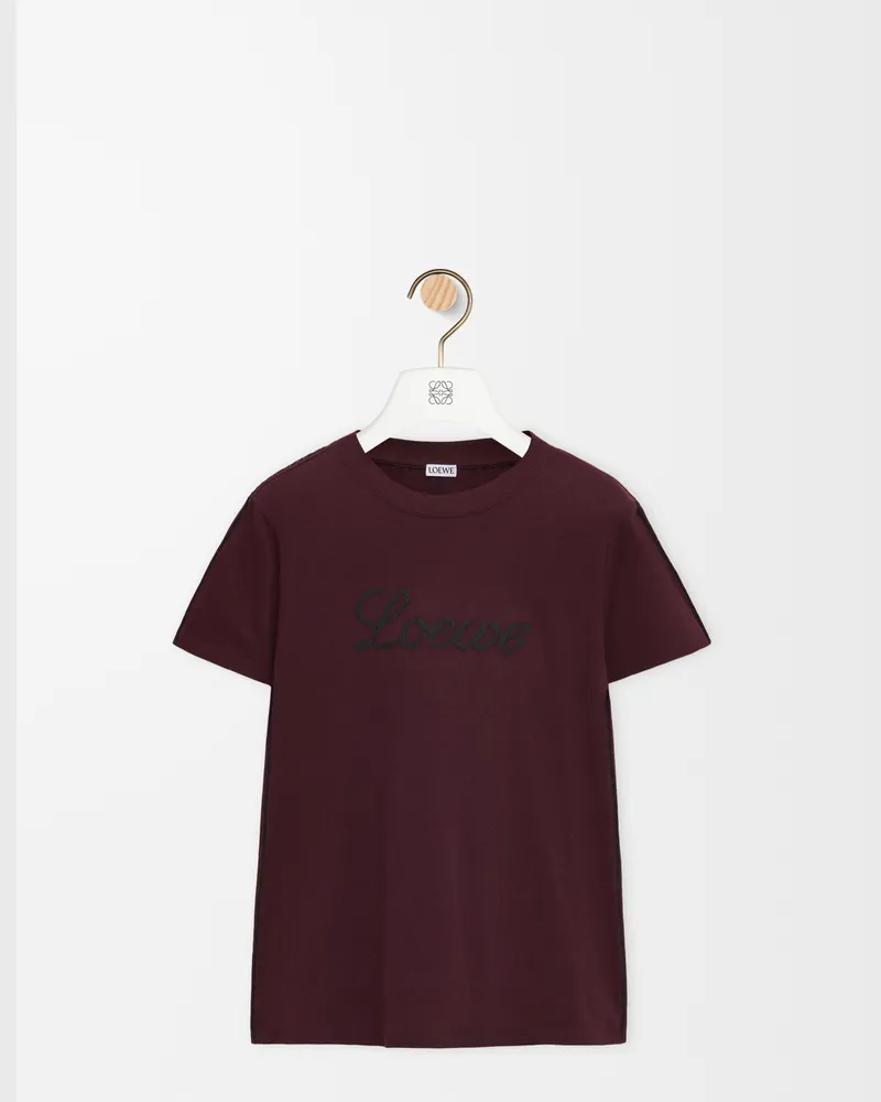 Loewe Relaxed Fit T-shirt In Cotton Size Mujer Burgundy