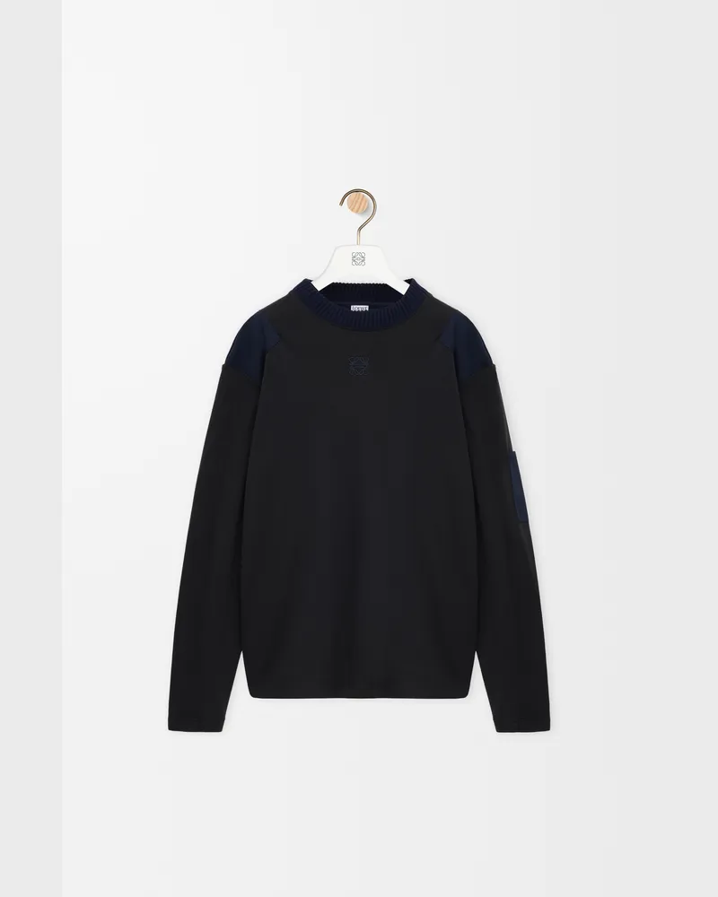 Loewe Long Sleeve Top In Cotton Blend Size Hombre Anthracite