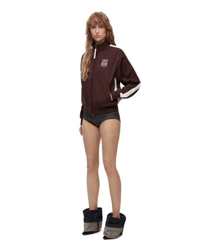 Loewe Luxury Tracksuit jacket in technical jersey Chocolate