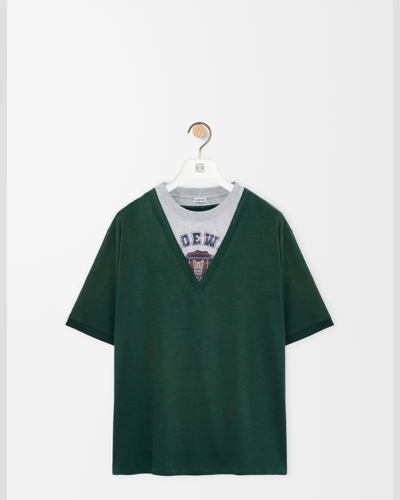 Loewe Loose Fit T-shirt In Cotton Blend Size Hombre Green