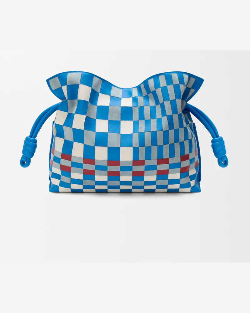 Loewe Medium Flamenco Clutch In Mosaic Intarsio Mujer Blue