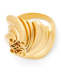 Loewe Luxury Twisted Anagram signet ring in sterling silver Gold