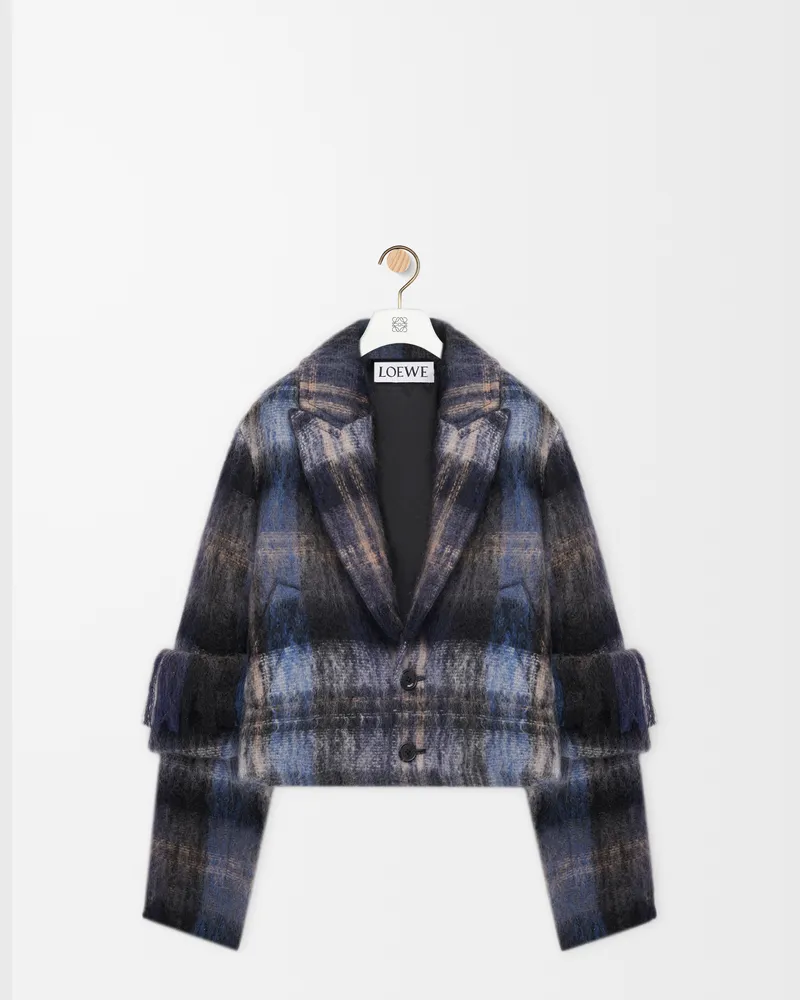 Loewe Jacket In Mohair And Wool Blend Size Mujer Blue