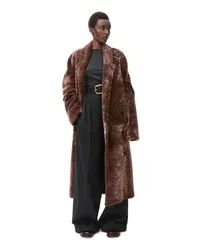 Loewe Luxury Double-breasted coat in shearling Chocolate