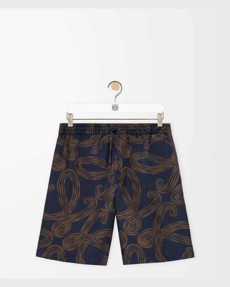 Loewe Shorts In Silk Size Hombre Navy