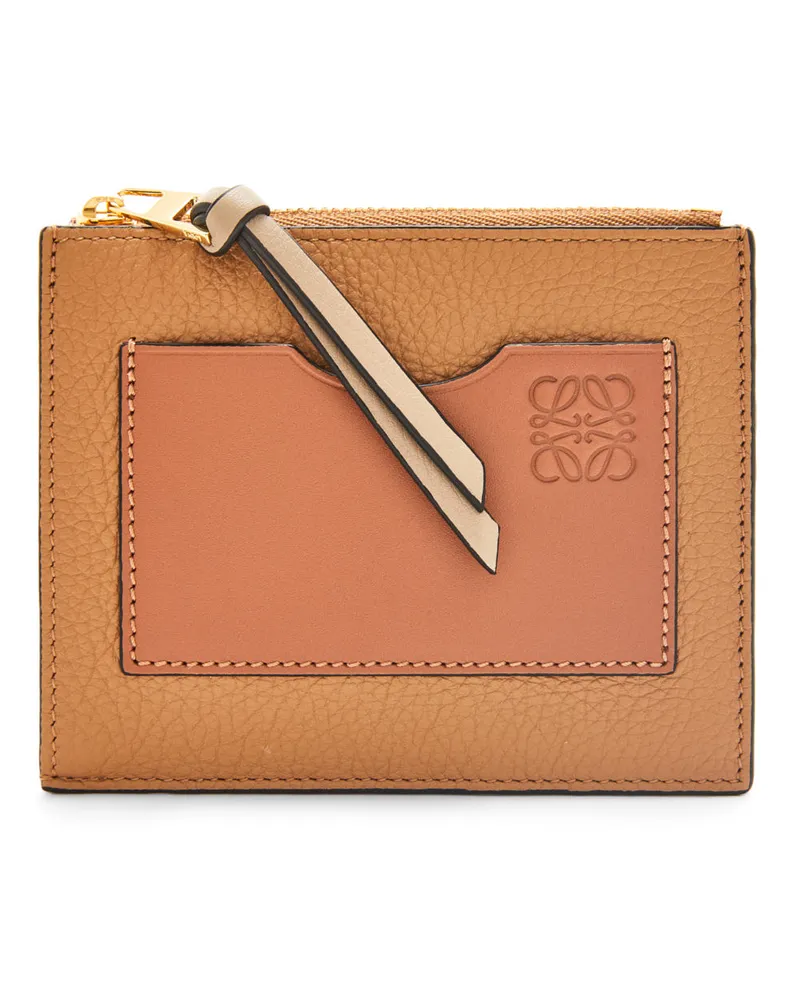 Loewe Luxury Large coin cardholder in soft grained calfskin Toffee