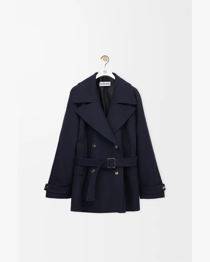 Loewe Coat In Wool Blend Size Mujer Navy