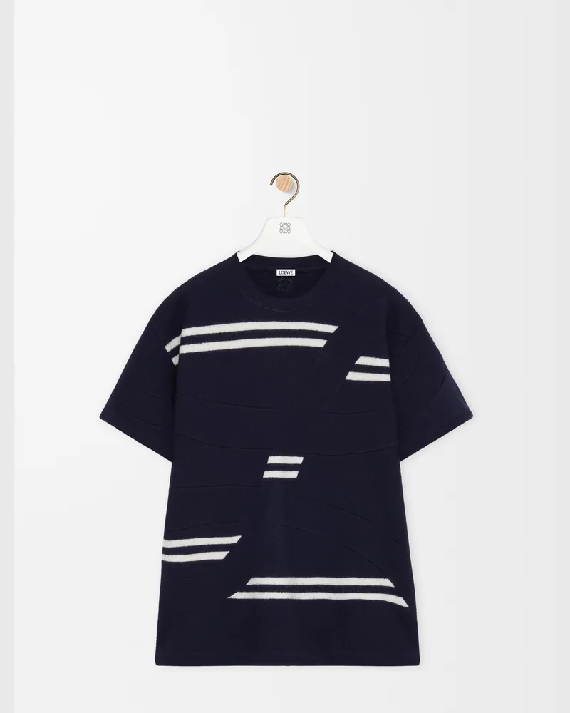 Loewe Oversized Fit T-shirt In Wool Size Hombre Navy
