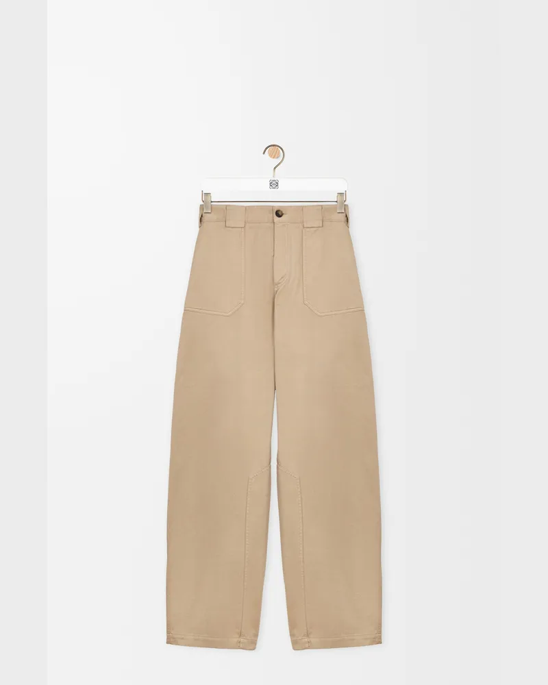 Loewe Trousers In Cotton Size Hombre Sand