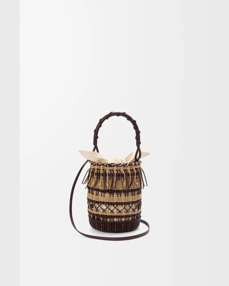 Loewe Bucket In Cord And Leather Mujer Dark