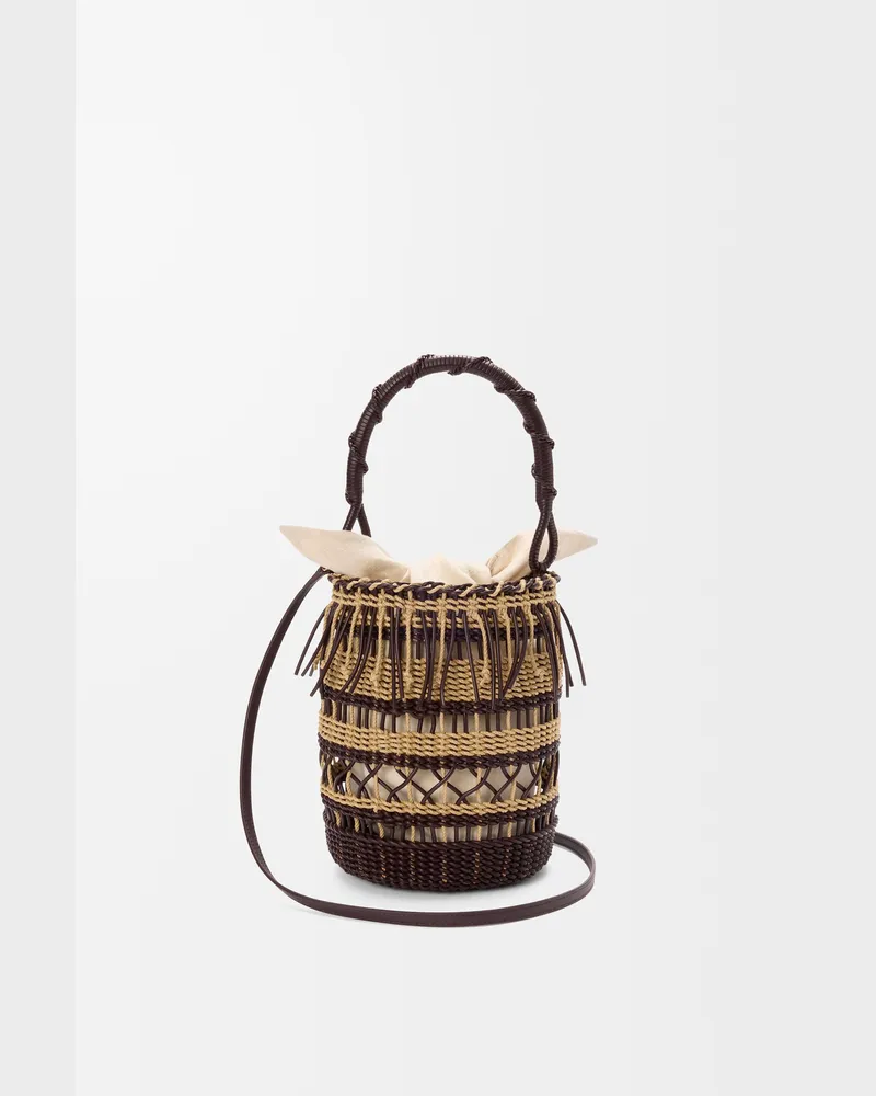 Loewe Bucket In Cord And Leather Mujer Dark