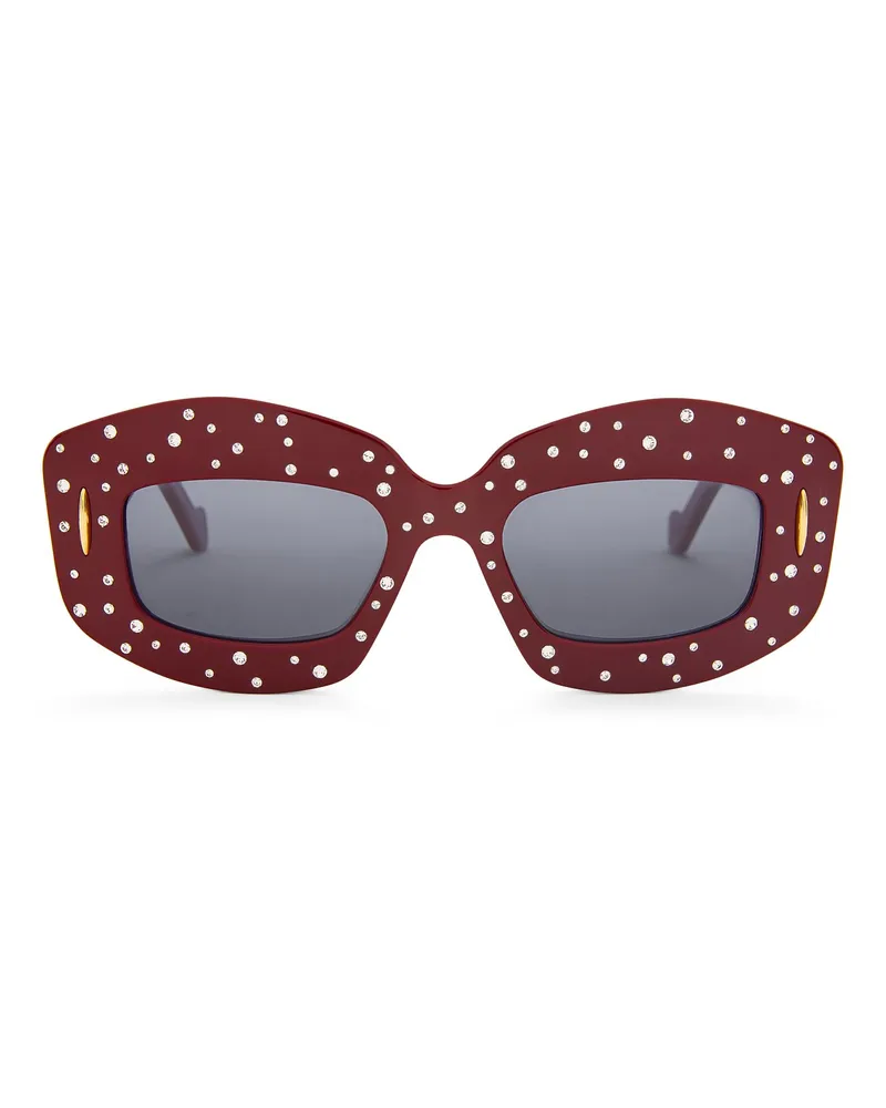 Loewe Luxury Smooth Pavé Screen sunglasses in acetate Burgundy