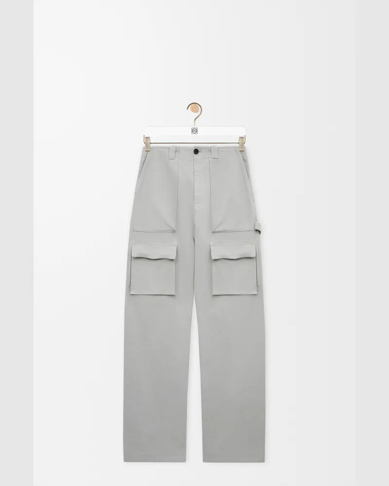 Loewe Cargo Trousers In Cotton Size Hombre Grey
