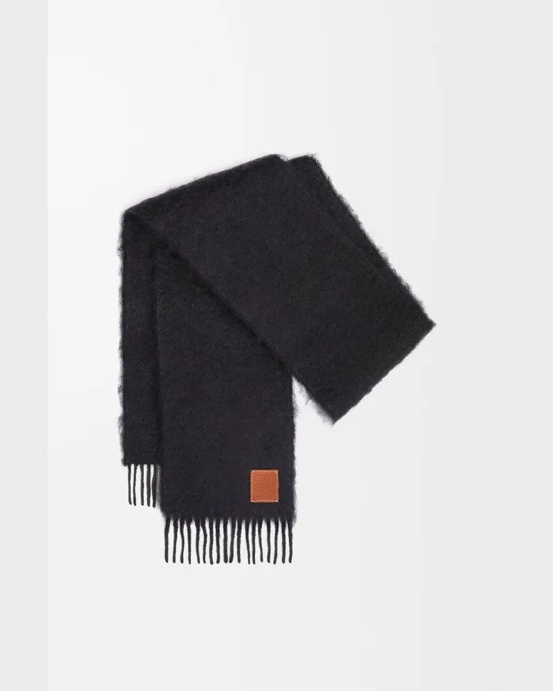 Loewe Scarf In Mohair And Wool Mujer Black