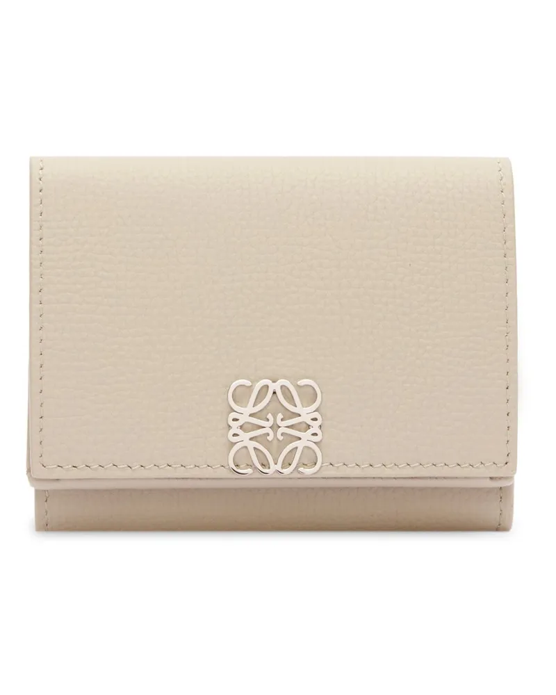 Loewe Luxury Anagram trifold wallet in pebble grain calfskin Light