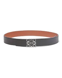 Loewe Luxury Reversible Anagram belt in soft grained calfskin and smooth calfskin Black