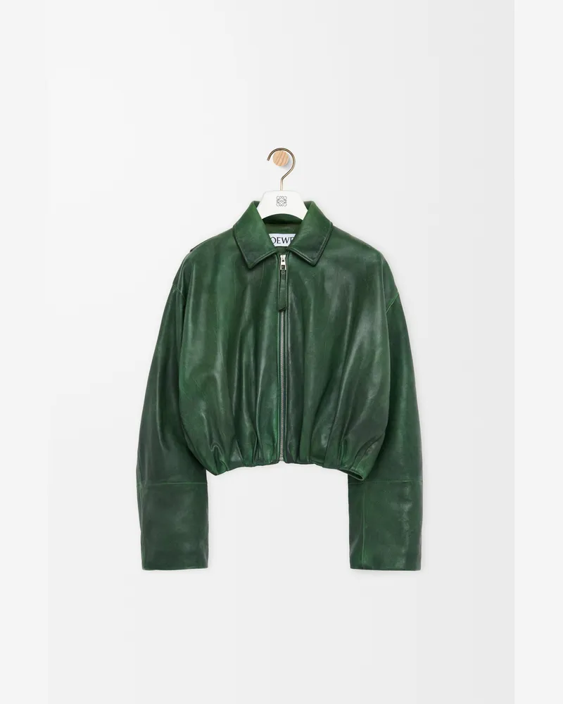 Loewe Draped Jacket In Nappa Lambskin Size Mujer Green