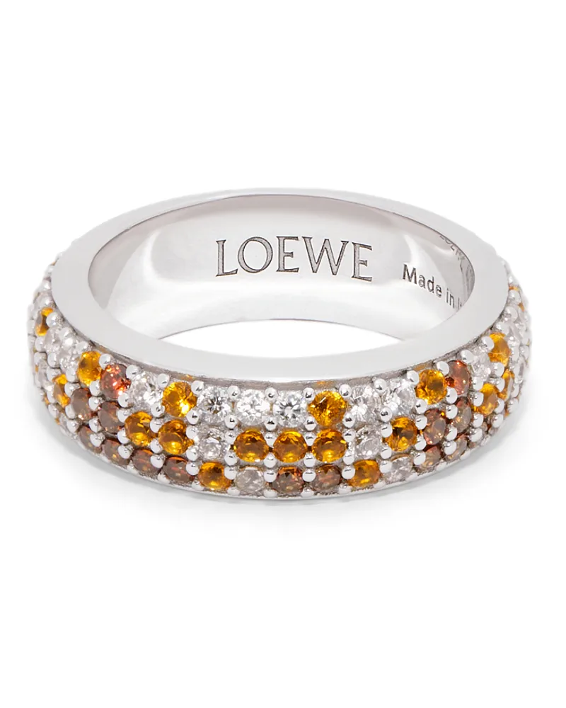 Loewe Luxury Thin Pavé Ring In Sterling Silver And Crystals