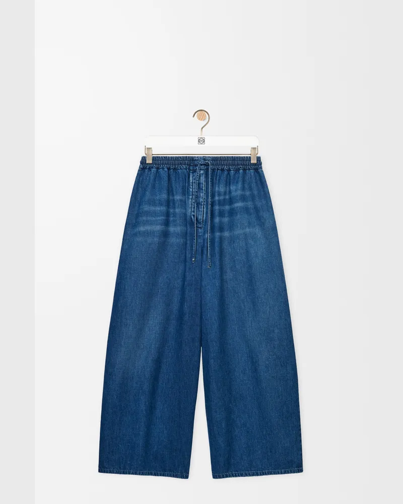 Loewe Cropped Trousers In Denim Size Hombre Light