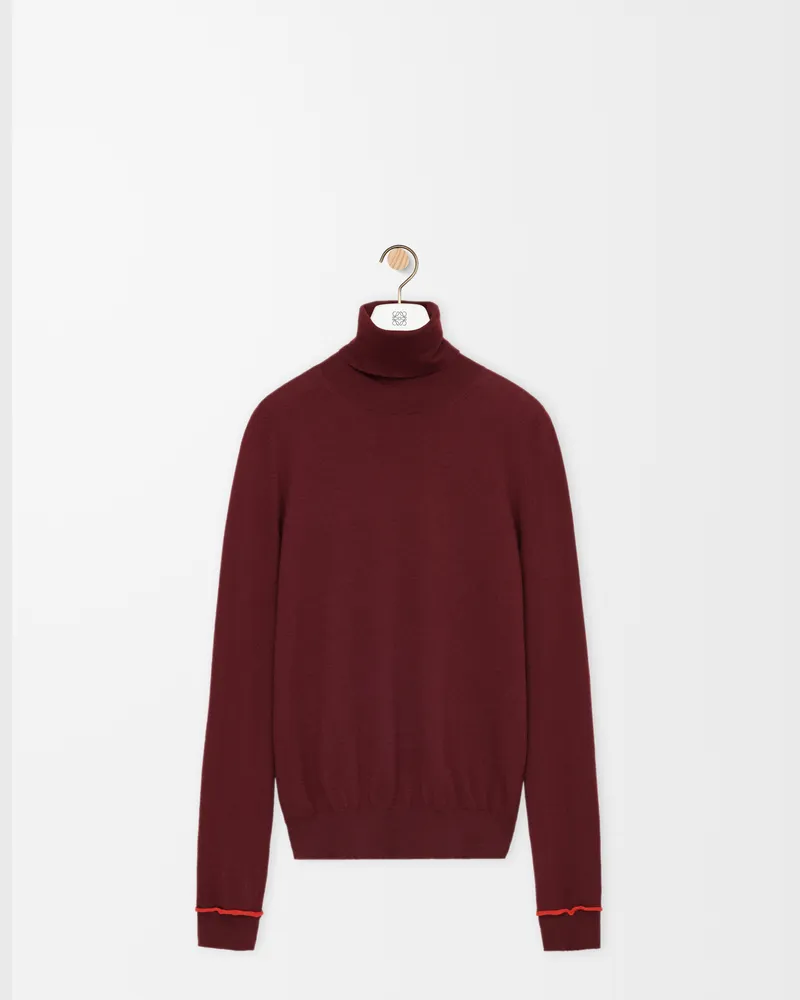 Loewe Sweater In Wool Size Mujer Burgundy