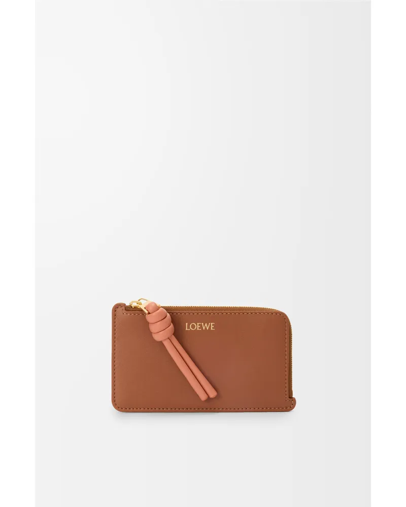 Loewe Knot Coin Cardholder In Shiny Nappa Leather skin Mujer Tan
