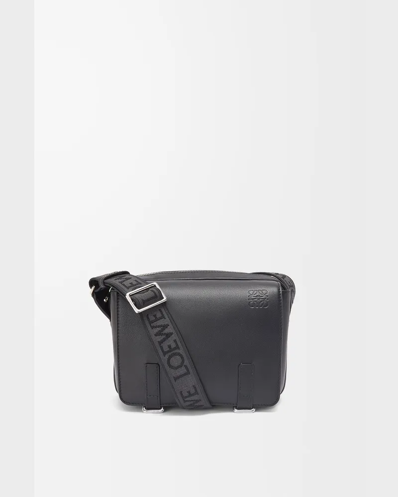Loewe Xs Military Messenger Bag In Supple Leather skin And Jacquard Hombre Black
