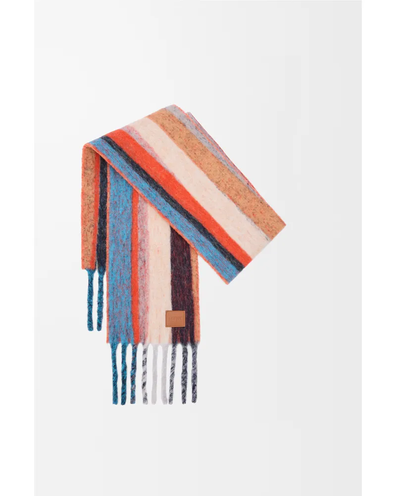 Loewe Scarf In Alpaca And Wool Blend Mujer Orange