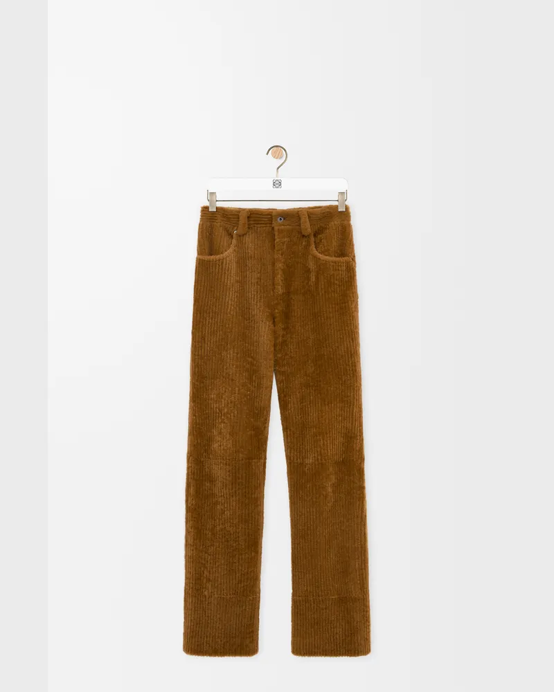Loewe Trousers In Shearling Corduroy Size Mujer Camel