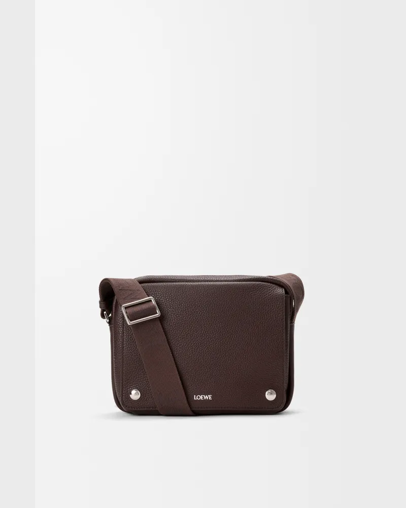 Loewe Medium Pebble Messenger Bag In Supple Grained Leather skin Hombre Chocolate