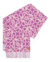 Loewe Luxury Anagram scarf in alpaca and wool Purple