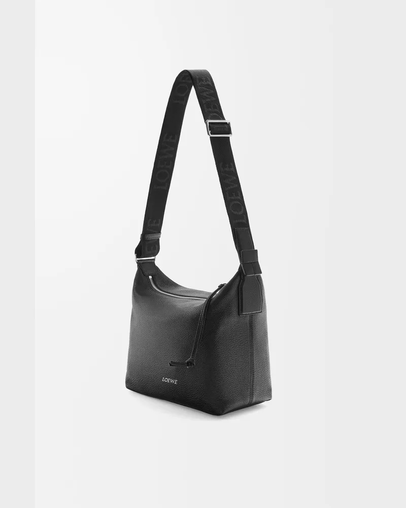 Loewe Small Cubi Crossbody Bag In Supple Grained Leather skin Hombre Black