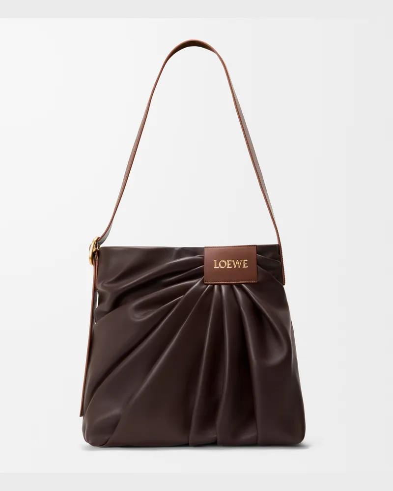 Loewe Draped Tote In Mellow Nappa Lambskin Mujer Dark