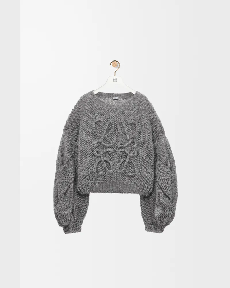 Loewe Anagram Sweater In Mohair Size Mujer Grey