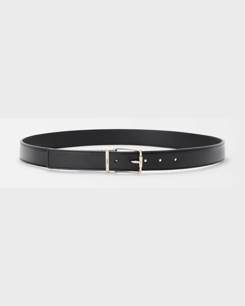 Loewe Essential Belt In Shiny Sleek Leather skin Size Hombre Black