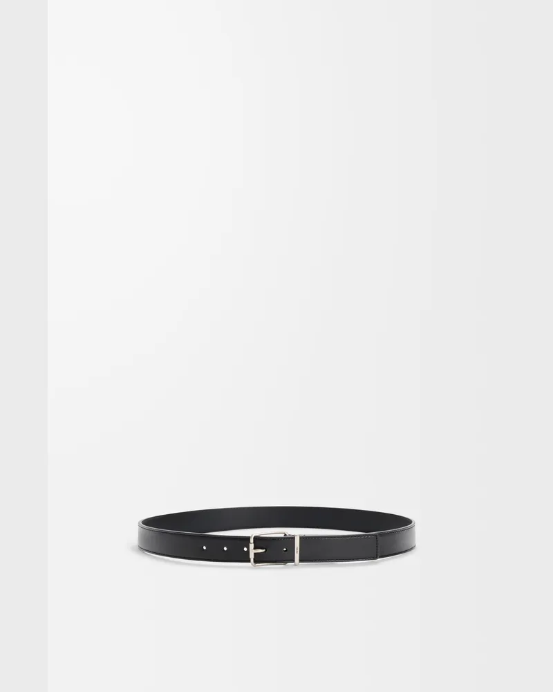 Loewe Essential Belt In Shiny Sleek Leather skin Size Hombre Black
