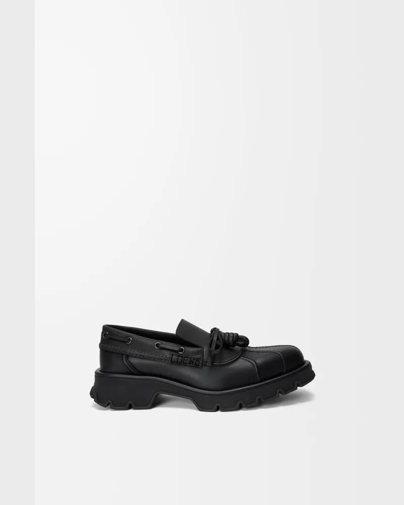 Loewe Bobby Derby In Leather skin And Vegetable-tanned Leather skin Size Hombre Black