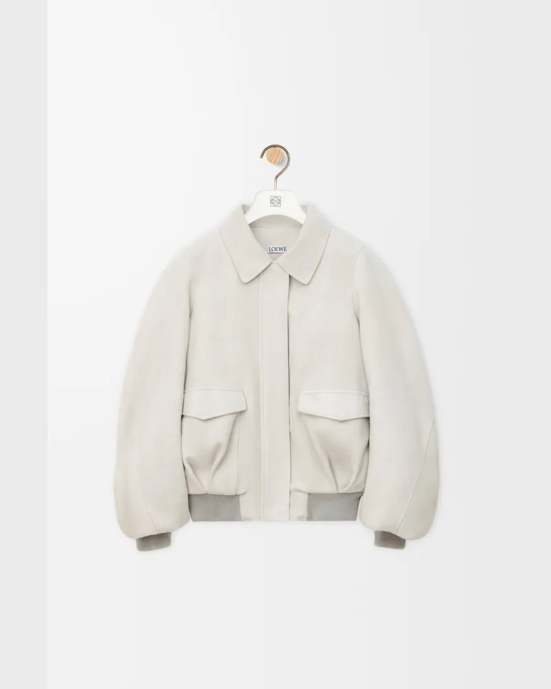 Loewe Bomber Jacket In Suede Goatskin Size Mujer Light