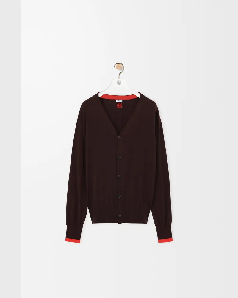 Loewe Cardigan In Wool Size Hombre Brown