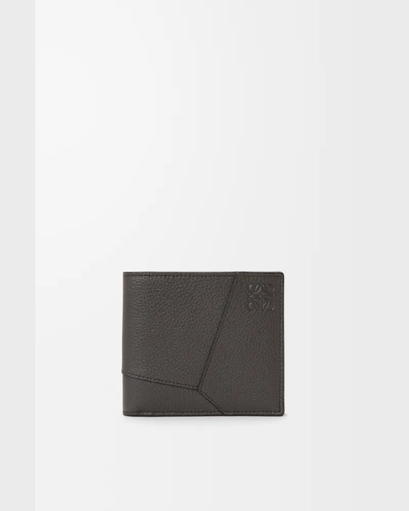 Loewe Puzzle Bifold Wallet In Supple Grained Leather skin Hombre Dark