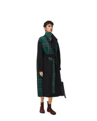 Loewe Luxury Belted coat in wool blend Midnight