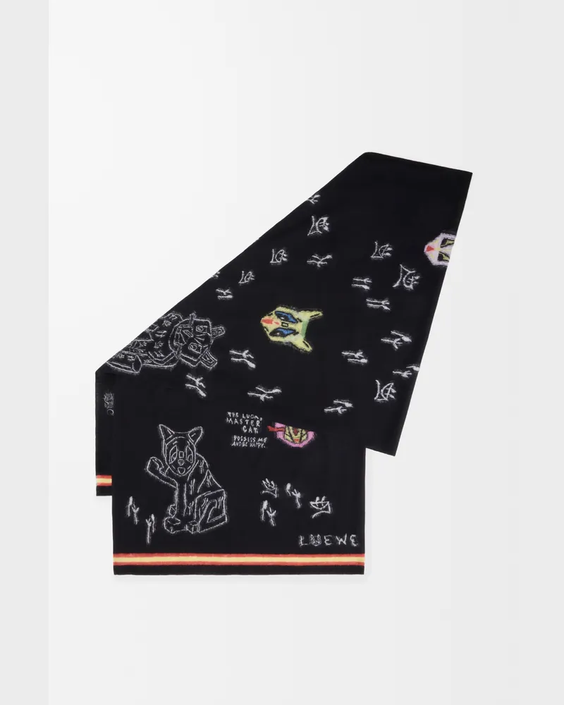 Loewe Scarf In Wool Mujer Black