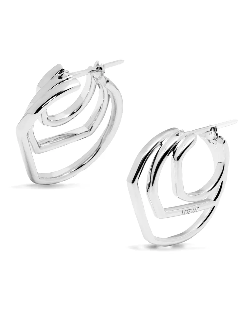 Loewe Luxury Stacked hoop earrings in sterling silver Silver