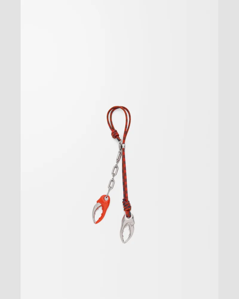 Loewe Claw Chain Charm In Leather Mujer Silver