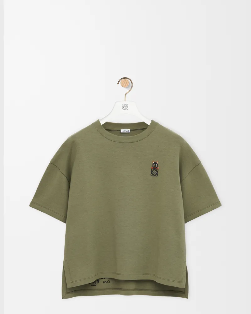 Loewe Regular Fit T-shirt In Cotton Blend Size Mujer Khaki