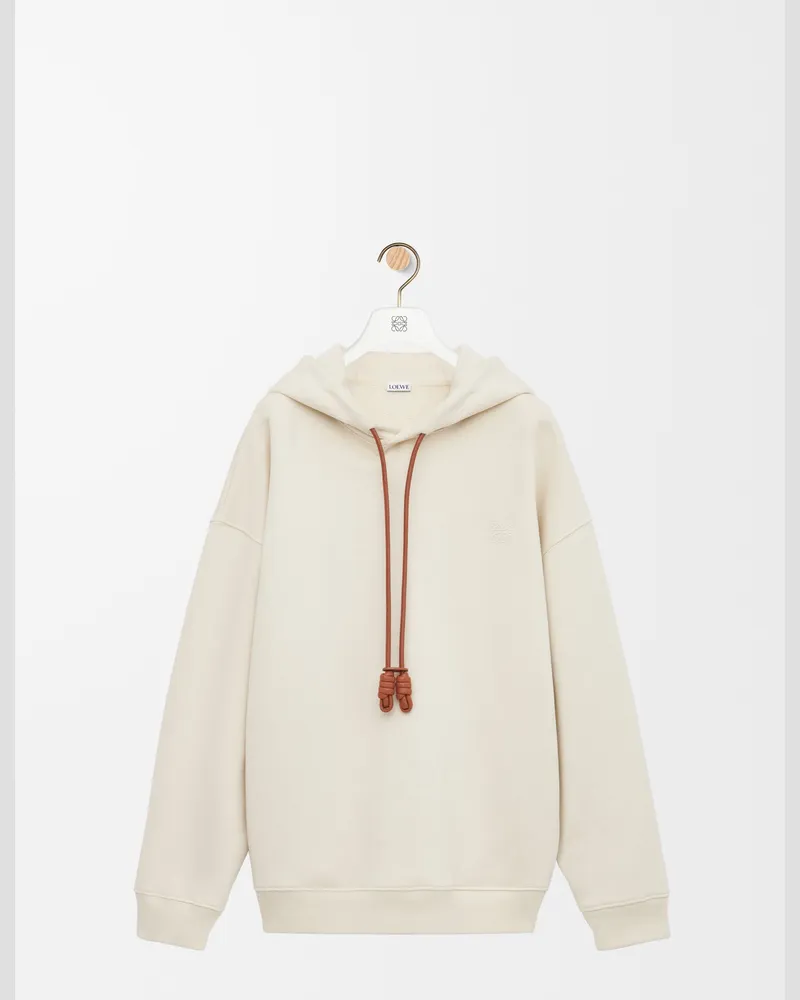 Loewe Relaxed Fit Hoodie In Cotton Size Hombre Ecru