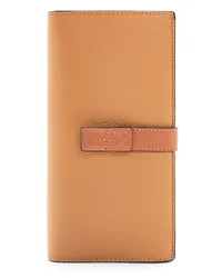 Loewe Luxury Large vertical wallet in grained calfskin Toffee