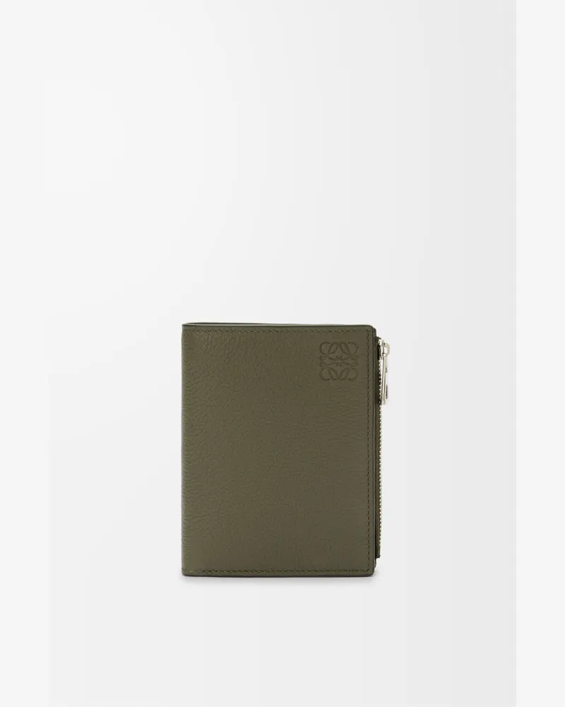 Loewe Slim Compact Wallet In Soft Grained Leather skin Hombre Khaki
