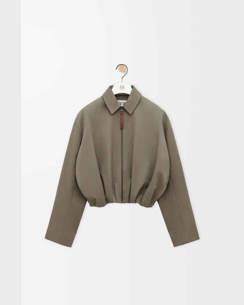 Loewe Draped Jacket In Cotton And Silk Size Mujer Khaki